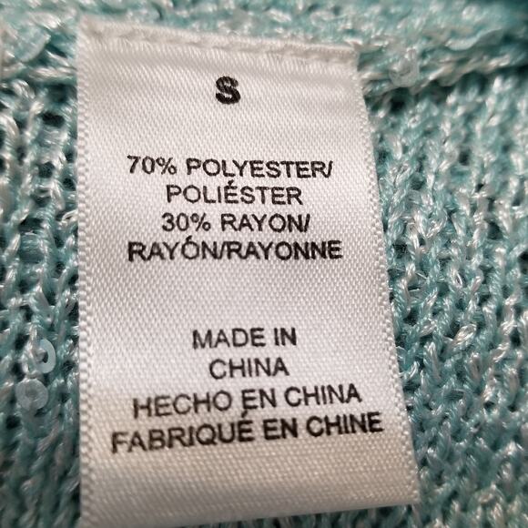 Alfred Dunner Sequined Cardigan Women's Blue Ombre 3/4 Sleeves Size Small - Picture 6 of 8